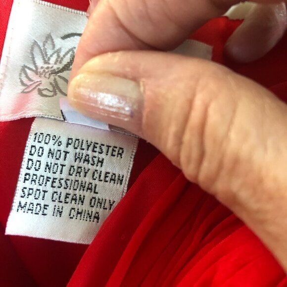 Tiffany Design Red Chiffon Beaded Sweetheart Strapless Dress Gown SZ 2 NWT READ - Picture 13 of 13